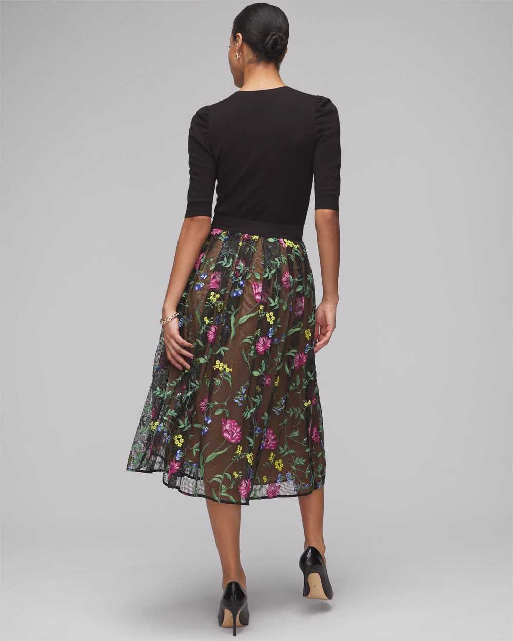 Embroidered Fit Flare Skirt